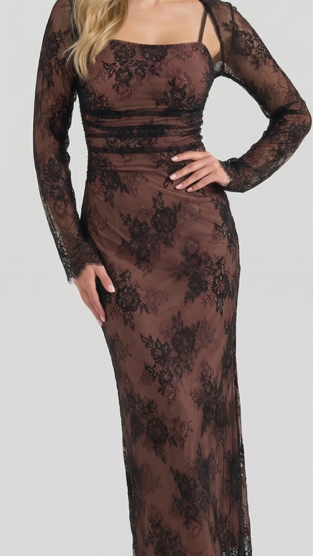 Vestido largo de encaje Nerissa