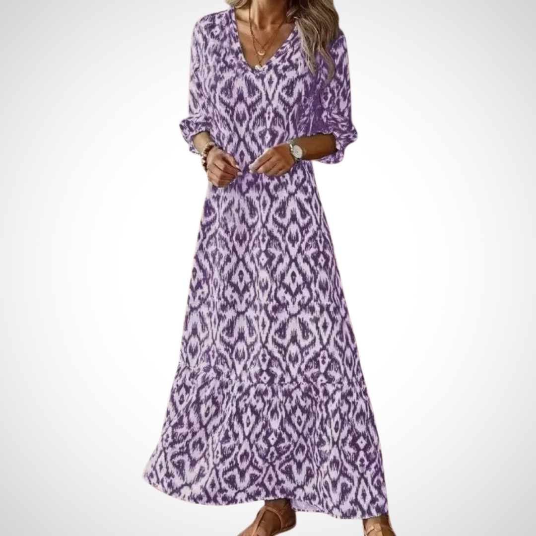 Lucía - Vestido midi favorecedor con estampado