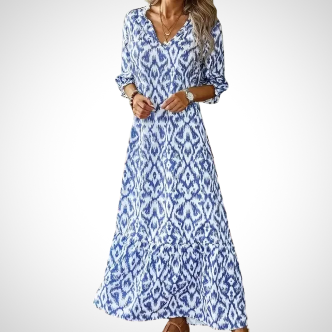 Lucía - Vestido midi favorecedor con estampado