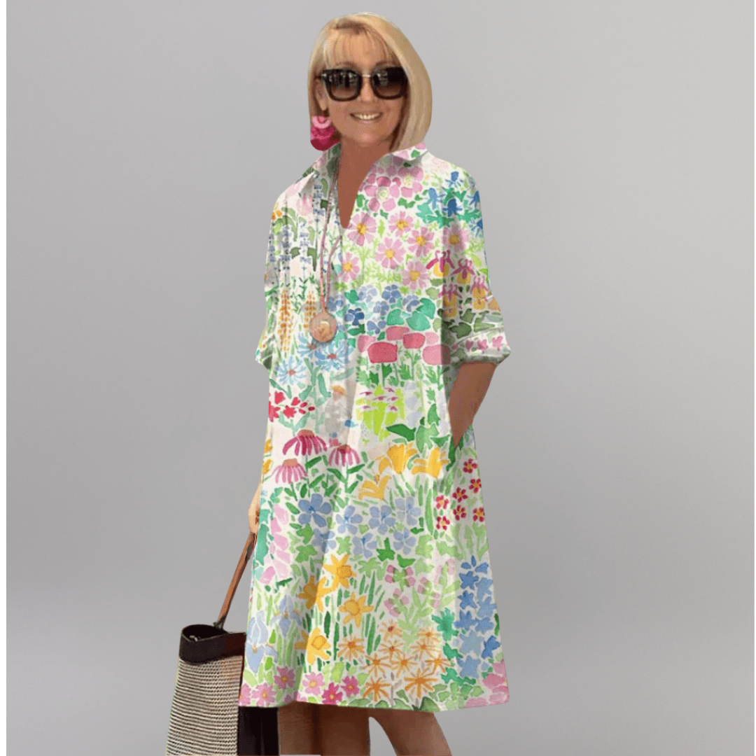 Isabella | Vestido midi floral vaporoso