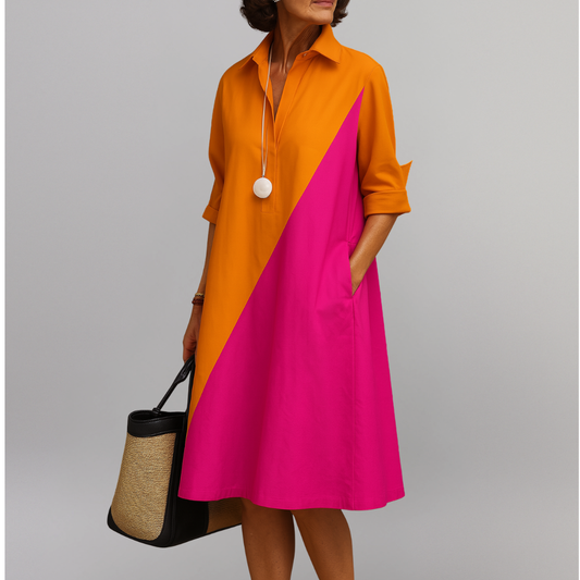 Lucía | Vestido midi de colores vibrantes