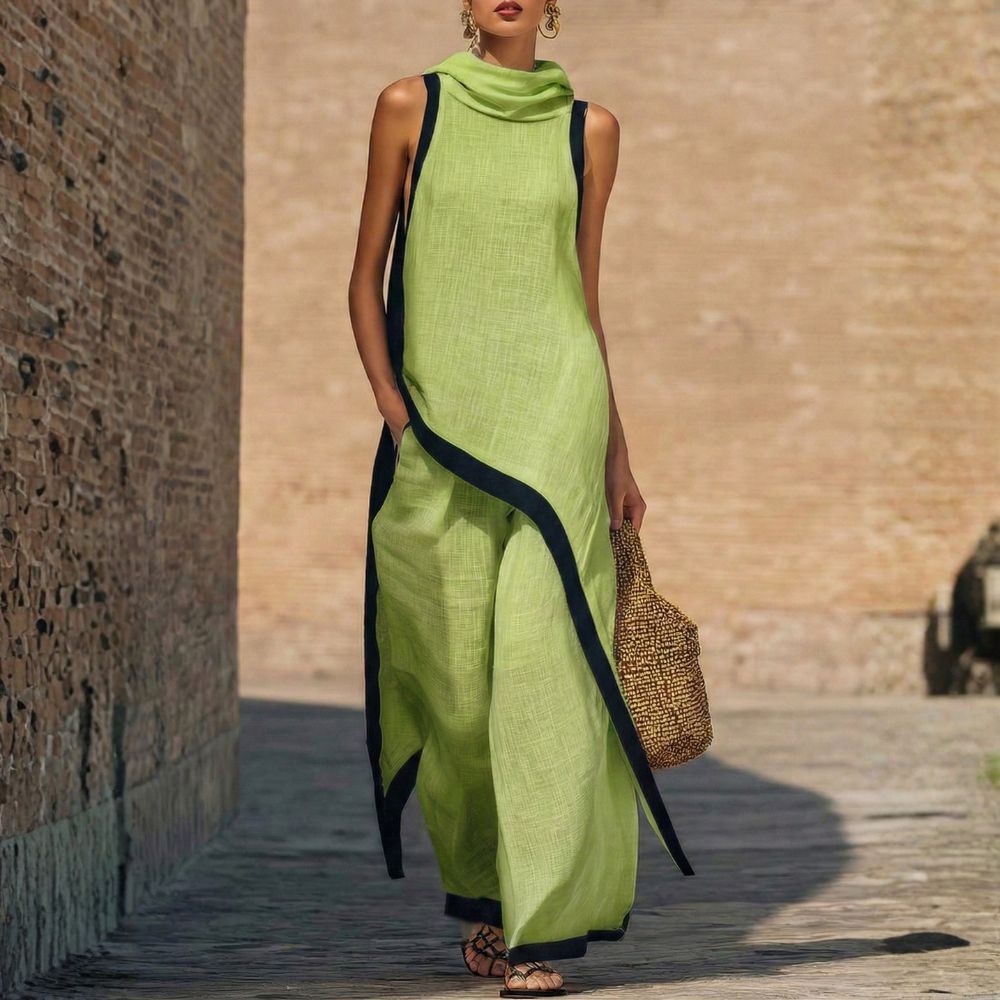 Jovanne - Elegante vestido largo de lino