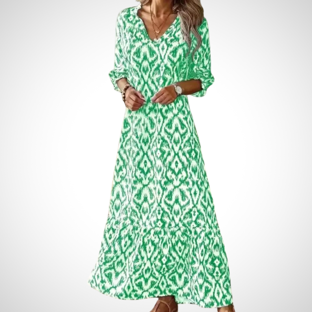 Lucía - Vestido midi favorecedor con estampado