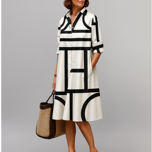 Carmen | Vestido midi con estampado geométrico