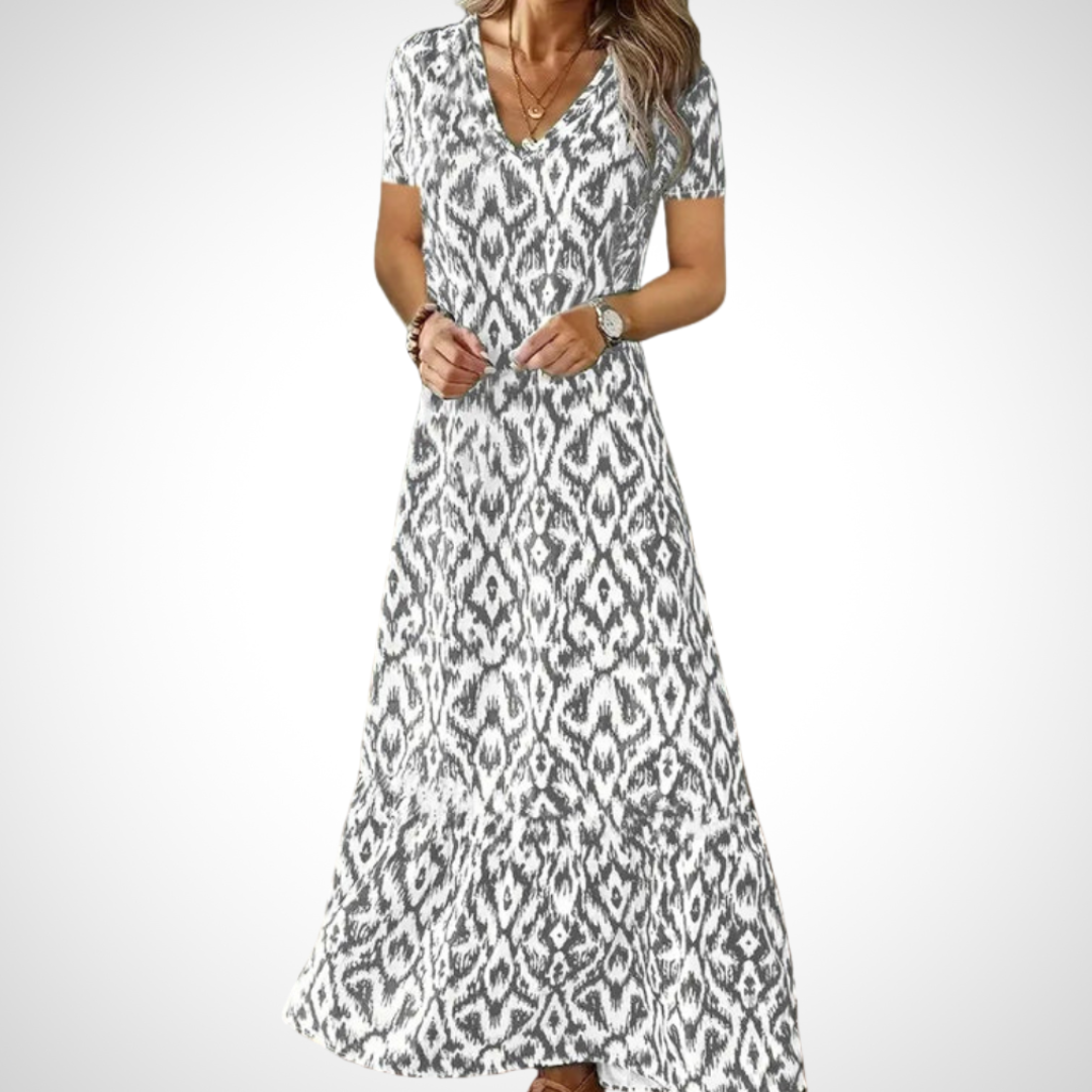 Lucía - Vestido midi favorecedor con estampado