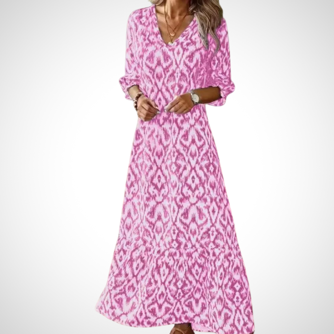 Lucía - Vestido midi favorecedor con estampado