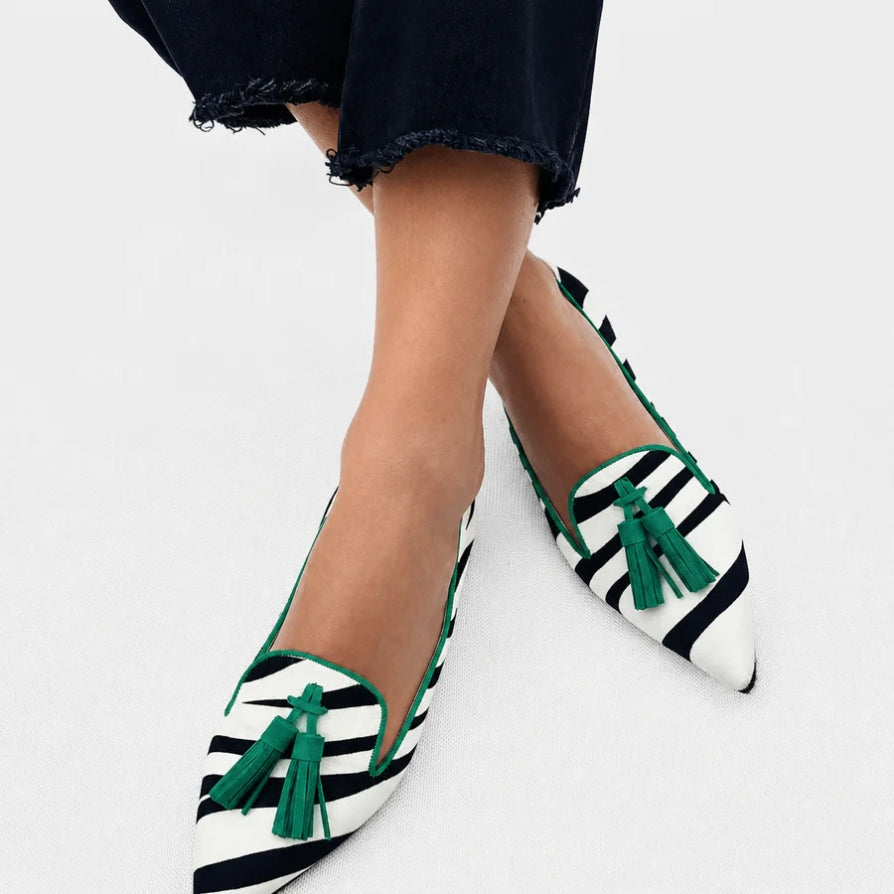 REINA™ | MOCASINES VERDE ZEBRA