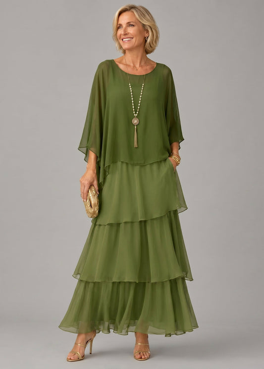 Valentina - Elegante vestido maxi de capas