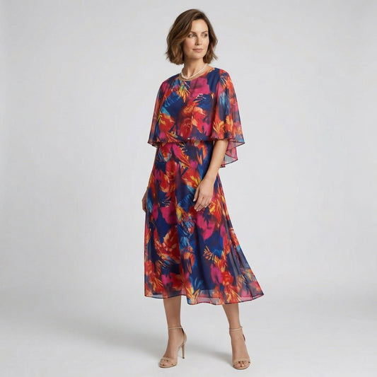 BÁRBARA | VESTIDO CÓMODO DE GASA TALLA GRANDE