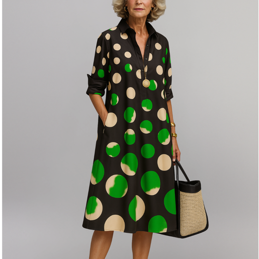Valeria | Vestido midi con estampado de lunares