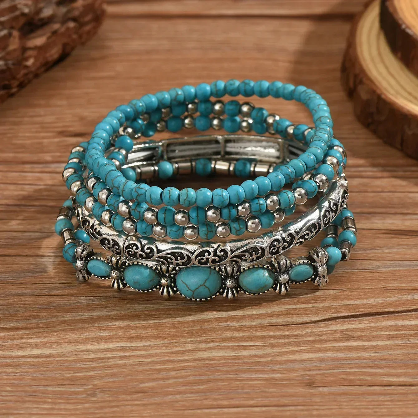 Valentina - Pulseras bohemias de turquesa