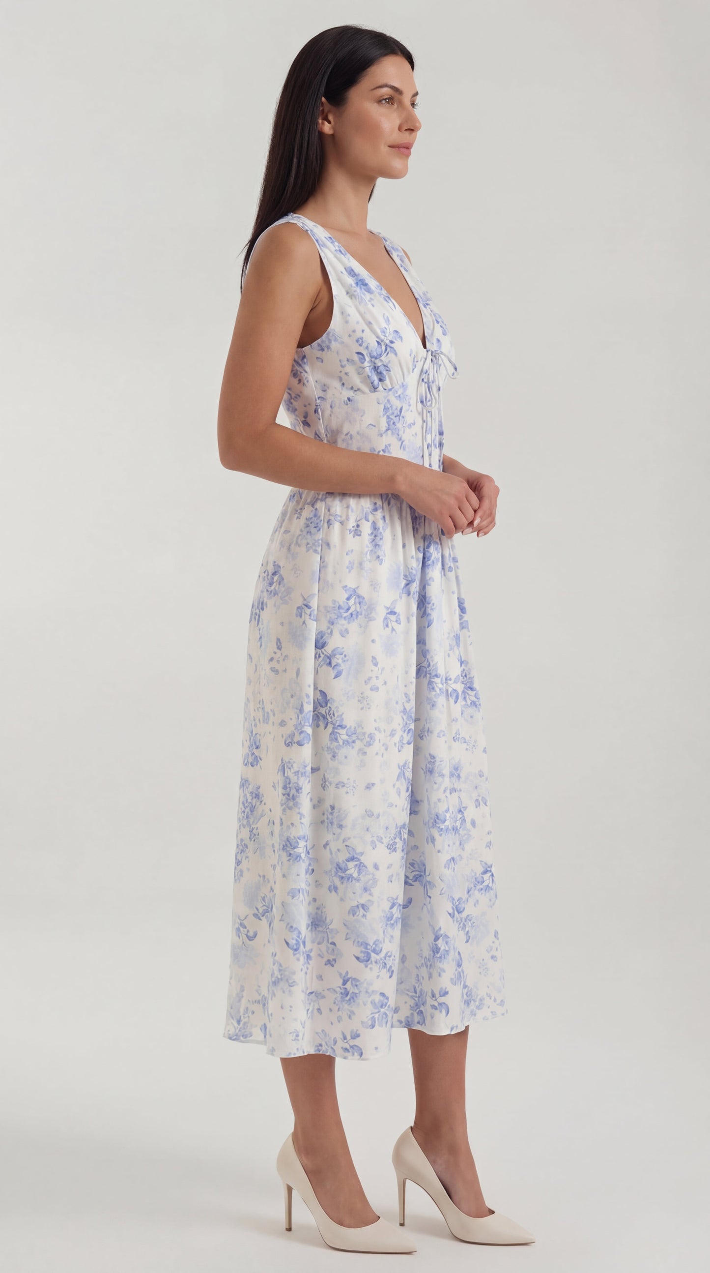 Vestido midi con escote en V Cassiopeia