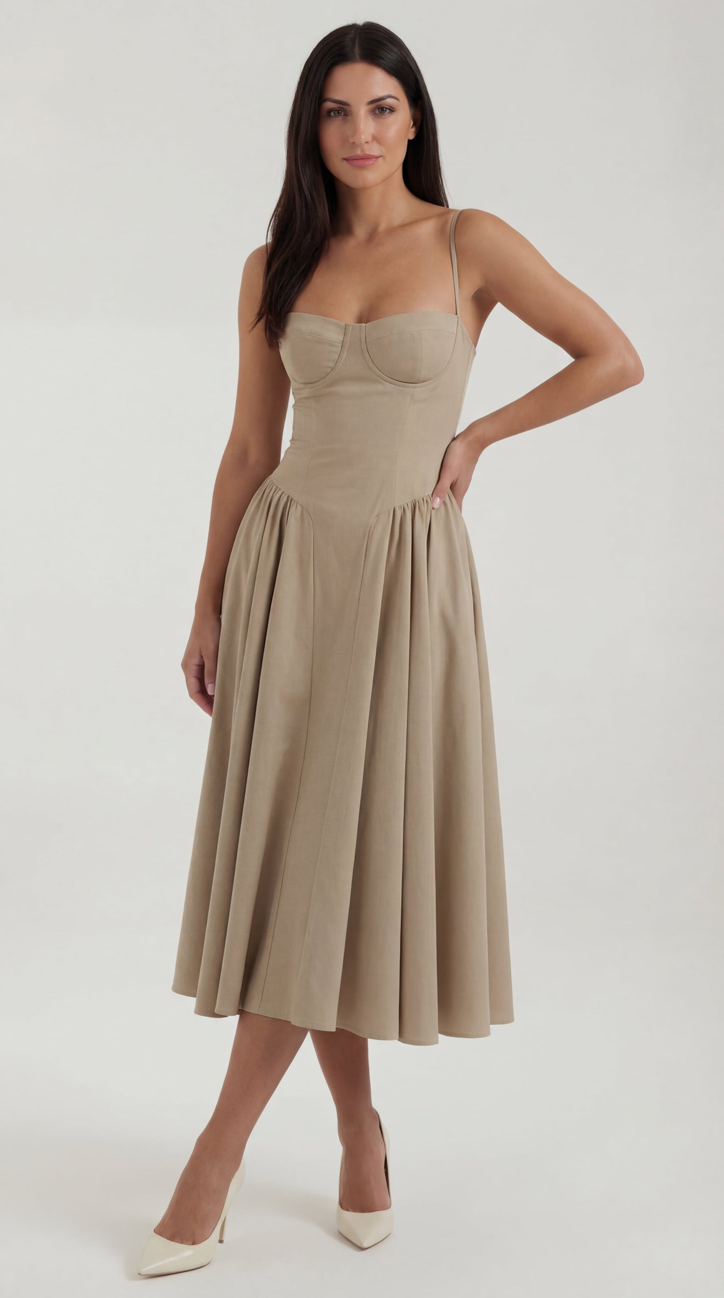Vestido midi con corsé Odette