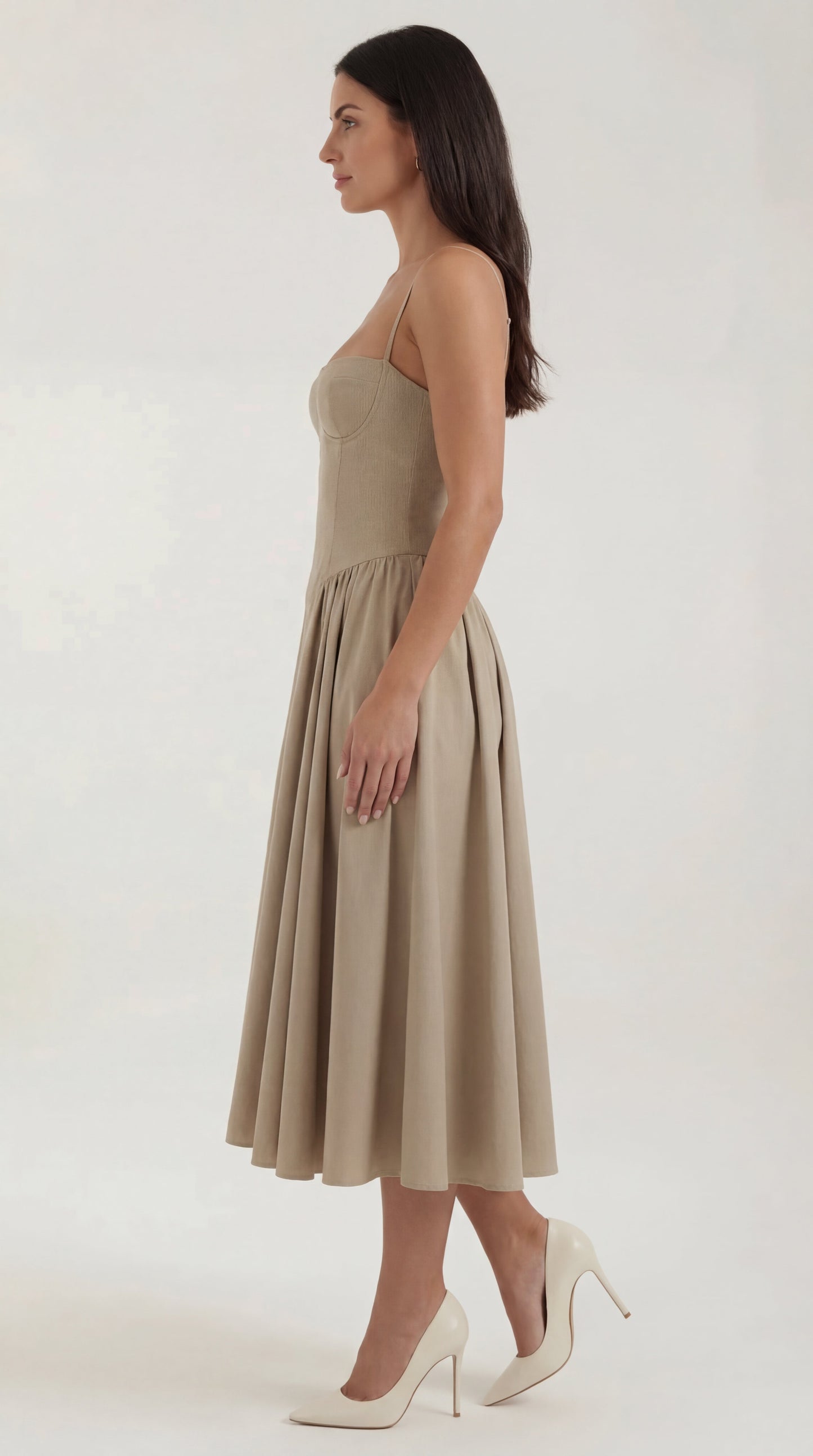 Vestido midi con corsé Odette