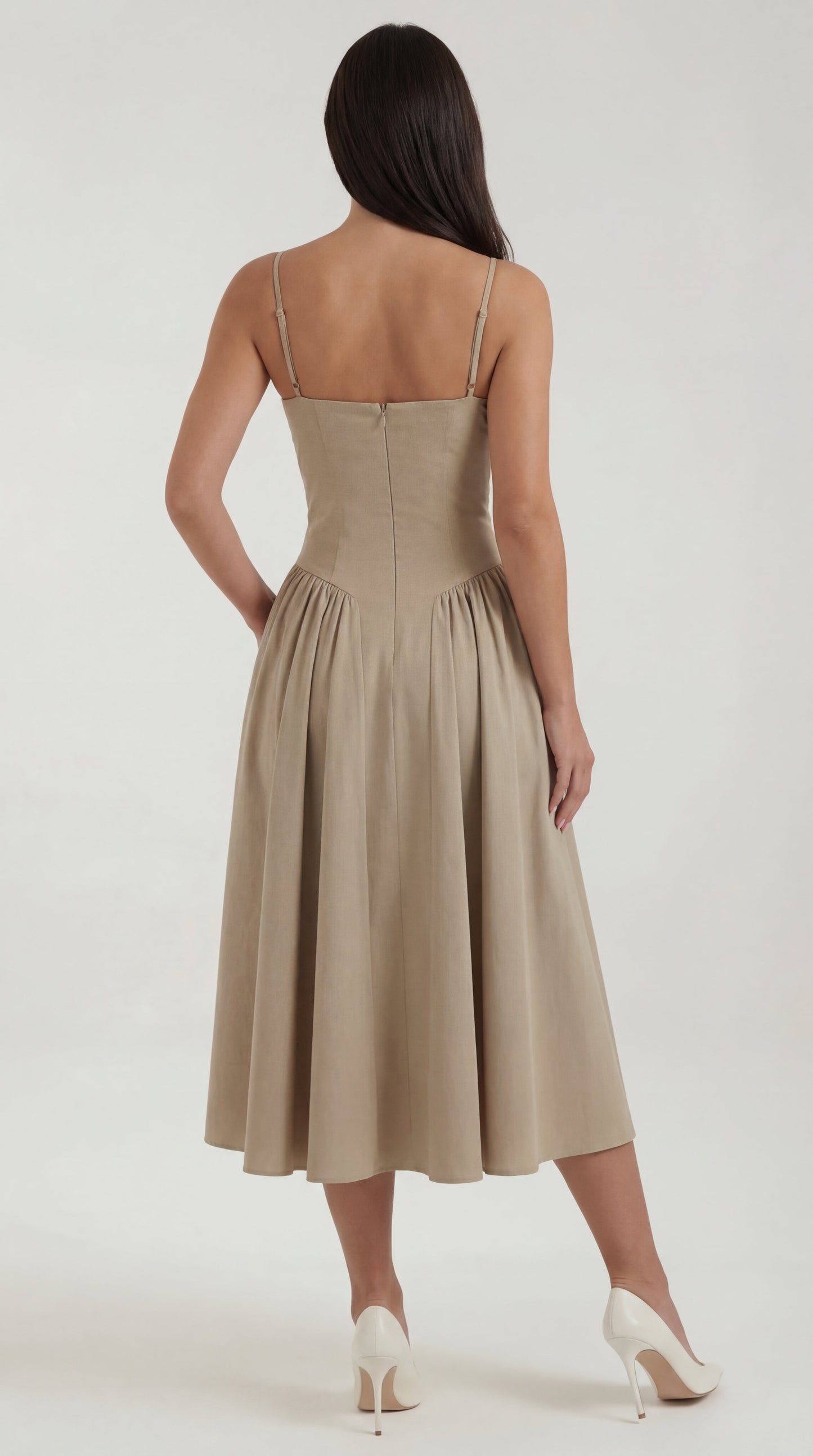Vestido midi con corsé Odette