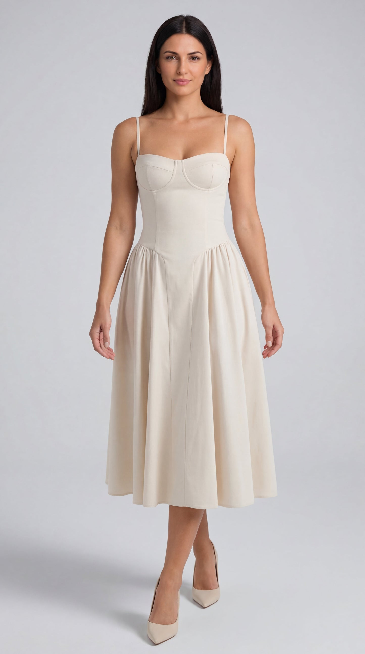 Vestido midi con corsé Odette