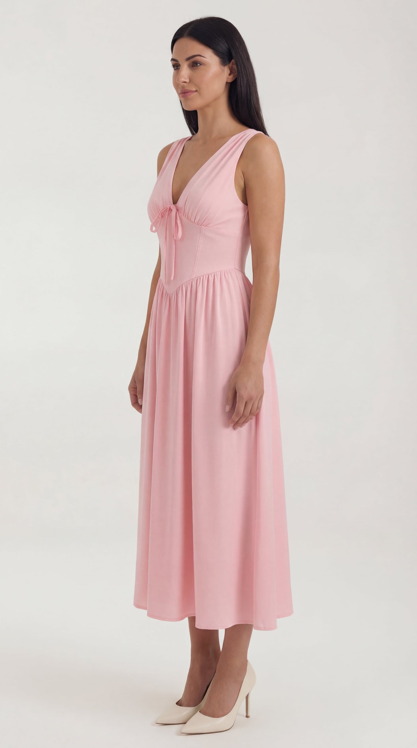 Vestido midi con escote en V Cassiopeia