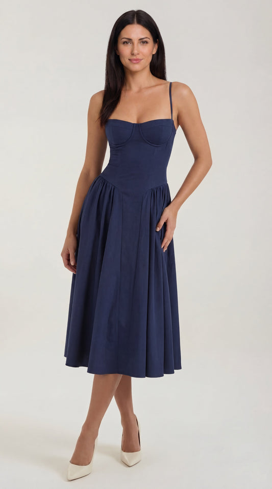 Vestido midi tipo corsé Odette