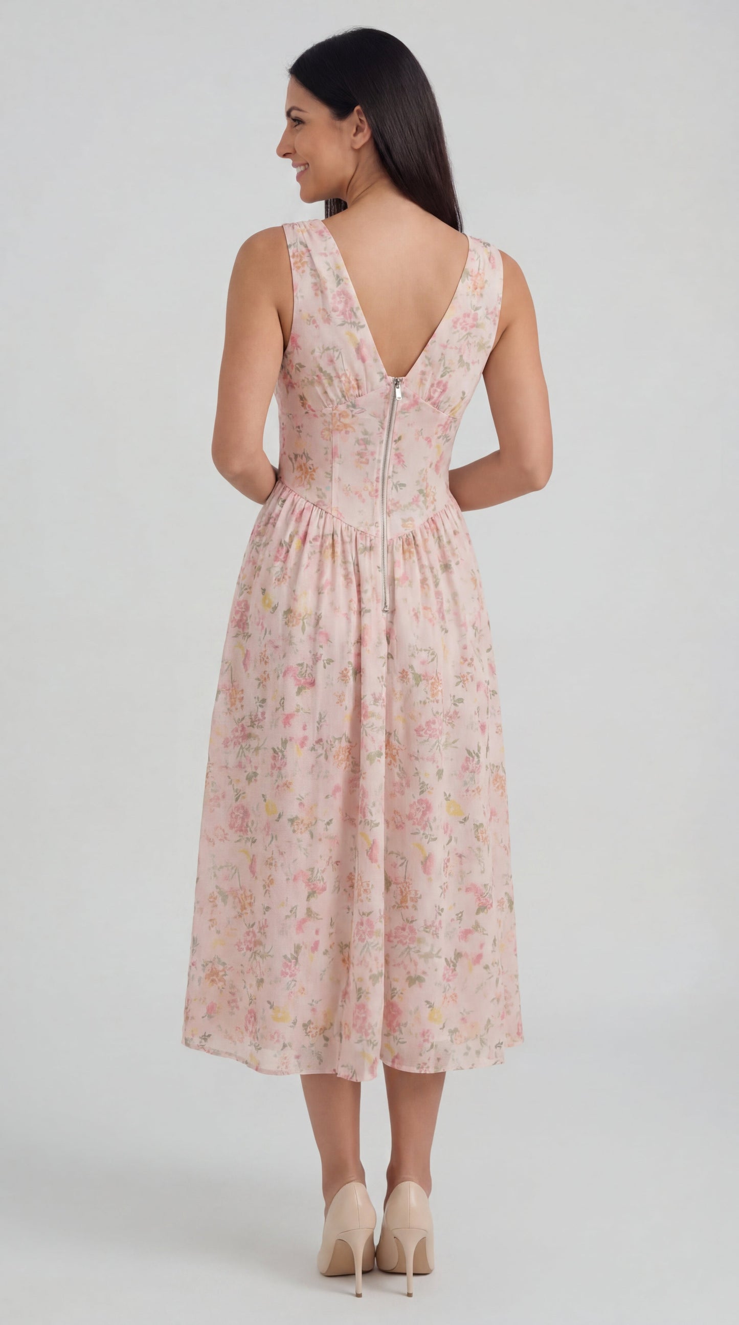 Vestido midi con escote en V Cassiopeia