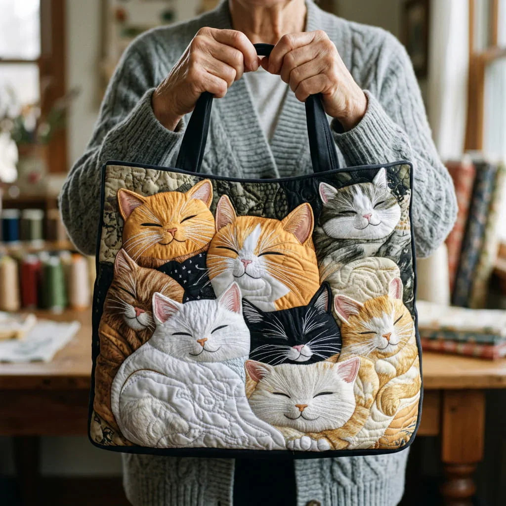Bolso Artisanal Acolchado - Gatos Dormidos