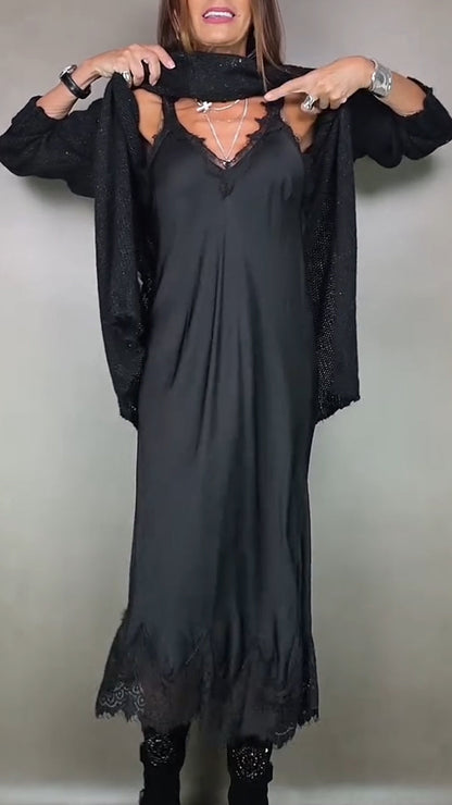 SOFÍA | CONJUNTO COMPLETO Y ELEGANTE (JERSEY LARGO + VESTIDO)