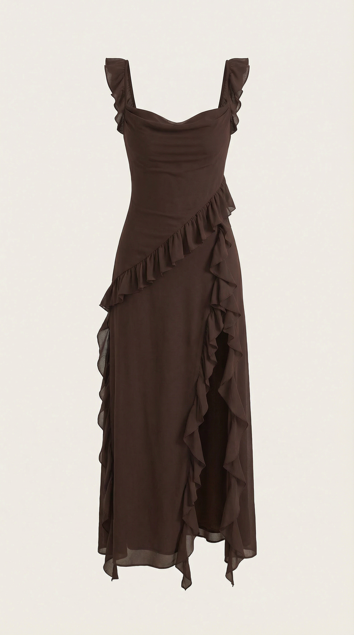 Vestido largo de Susan con volantes