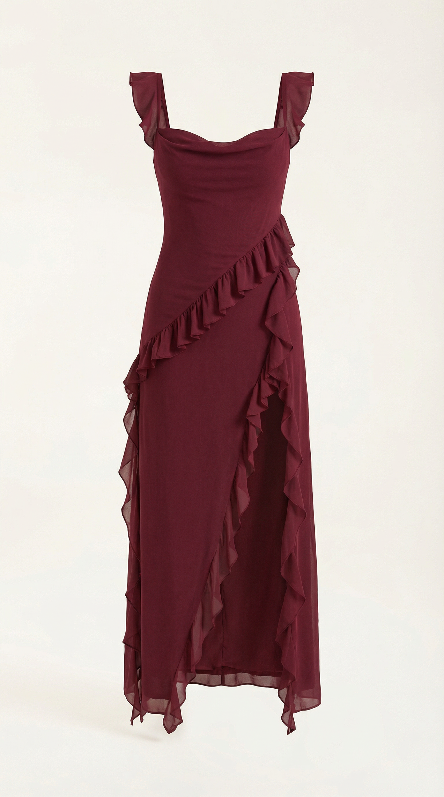 Vestido largo de Susan con volantes