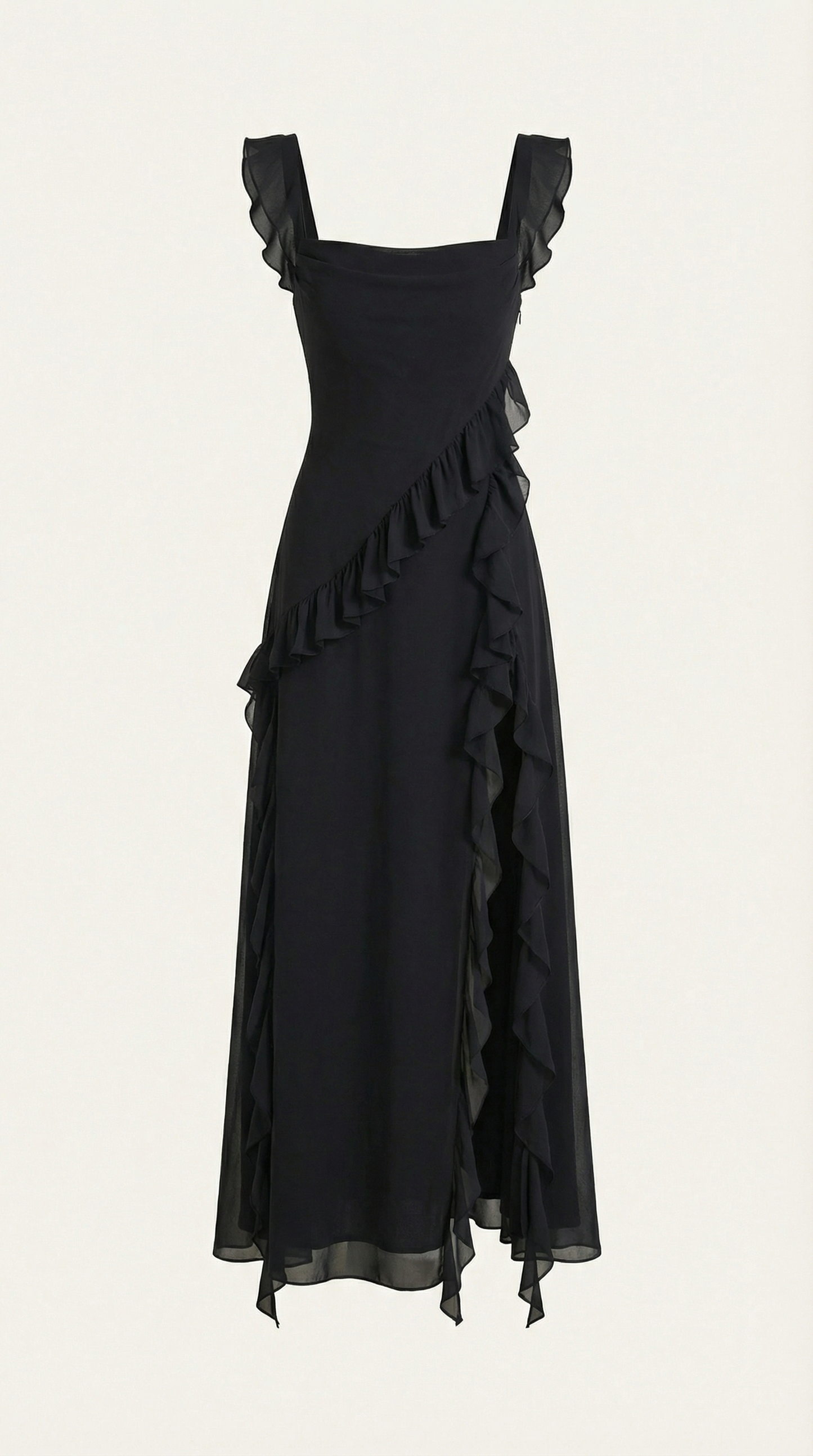 Vestido largo de Susan con volantes